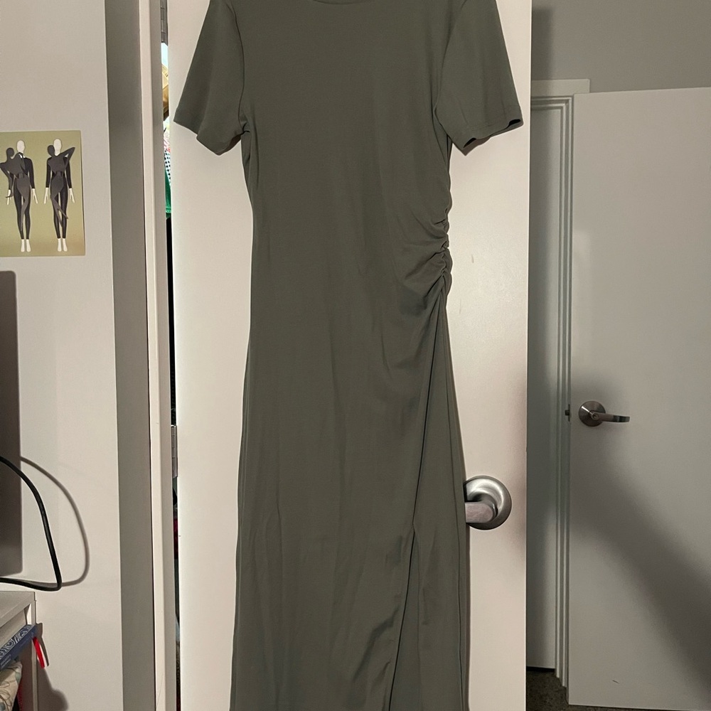 LCW Vision Gray Midi Shirt Dress
